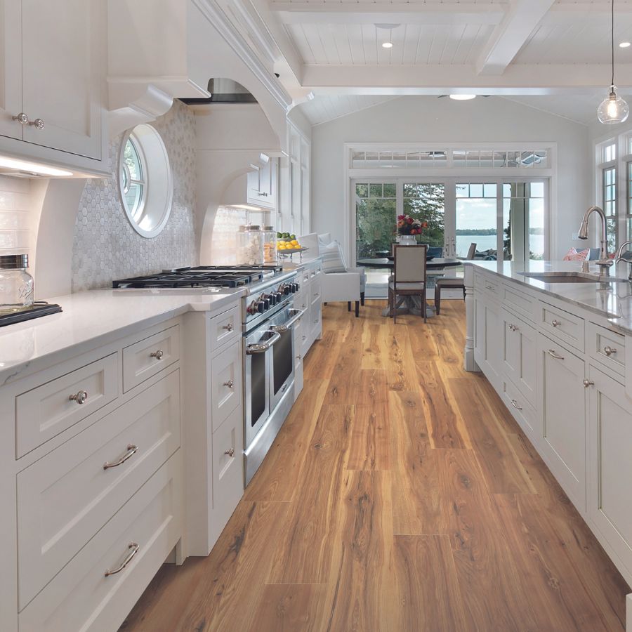 laminate wood plank flooring in kitchen